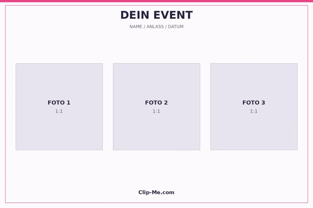Fotolayouts & Vorlagen Grundlayout: 3 Fotos · quadratisch